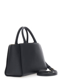 Elisabetta Franchi Women Black Handbag With Logo On The Front And Adjustable And Removable Strap In Ecoleather For Women