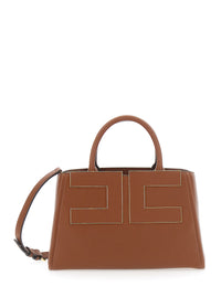 Elisabetta Franchi Women Brown Handbag With Logo On The Front And Adjustable And Removable Strap In Ecoleather For Women