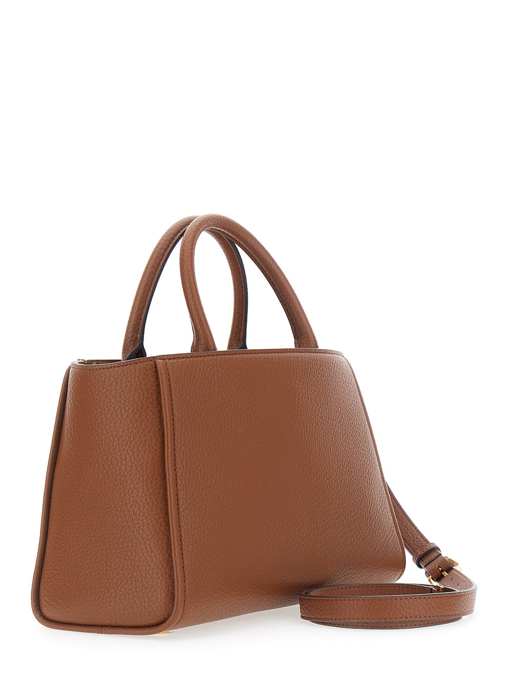 Elisabetta Franchi Women Brown Handbag With Logo On The Front And Adjustable And Removable Strap In Ecoleather For Women