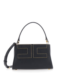 ELISABETTA FRANCHI Elisabetta Franchi Women Black Handbag With Logo On The Front And Adjustable And Removable Strap In Ecoleather For Women