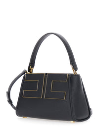 ELISABETTA FRANCHI Elisabetta Franchi Women Black Handbag With Logo On The Front And Adjustable And Removable Strap In Ecoleather For Women