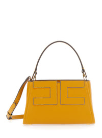 Elisabetta Franchi Women Brown Handbag With Logo On The Front And Adjustable And Removable Strap In Ecoleather For Women