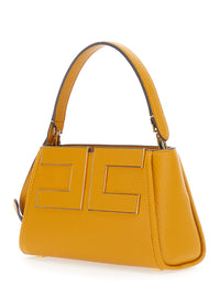 Elisabetta Franchi Women Brown Handbag With Logo On The Front And Adjustable And Removable Strap In Ecoleather For Women