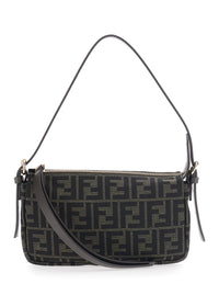 FENDI Fendi Women 'Zip Top' Brown Crossbody Bag With Adjustable And Removable Strap In Ff Canvas For Women