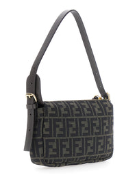FENDI Fendi Women 'Zip Top' Brown Crossbody Bag With Adjustable And Removable Strap In Ff Canvas For Women