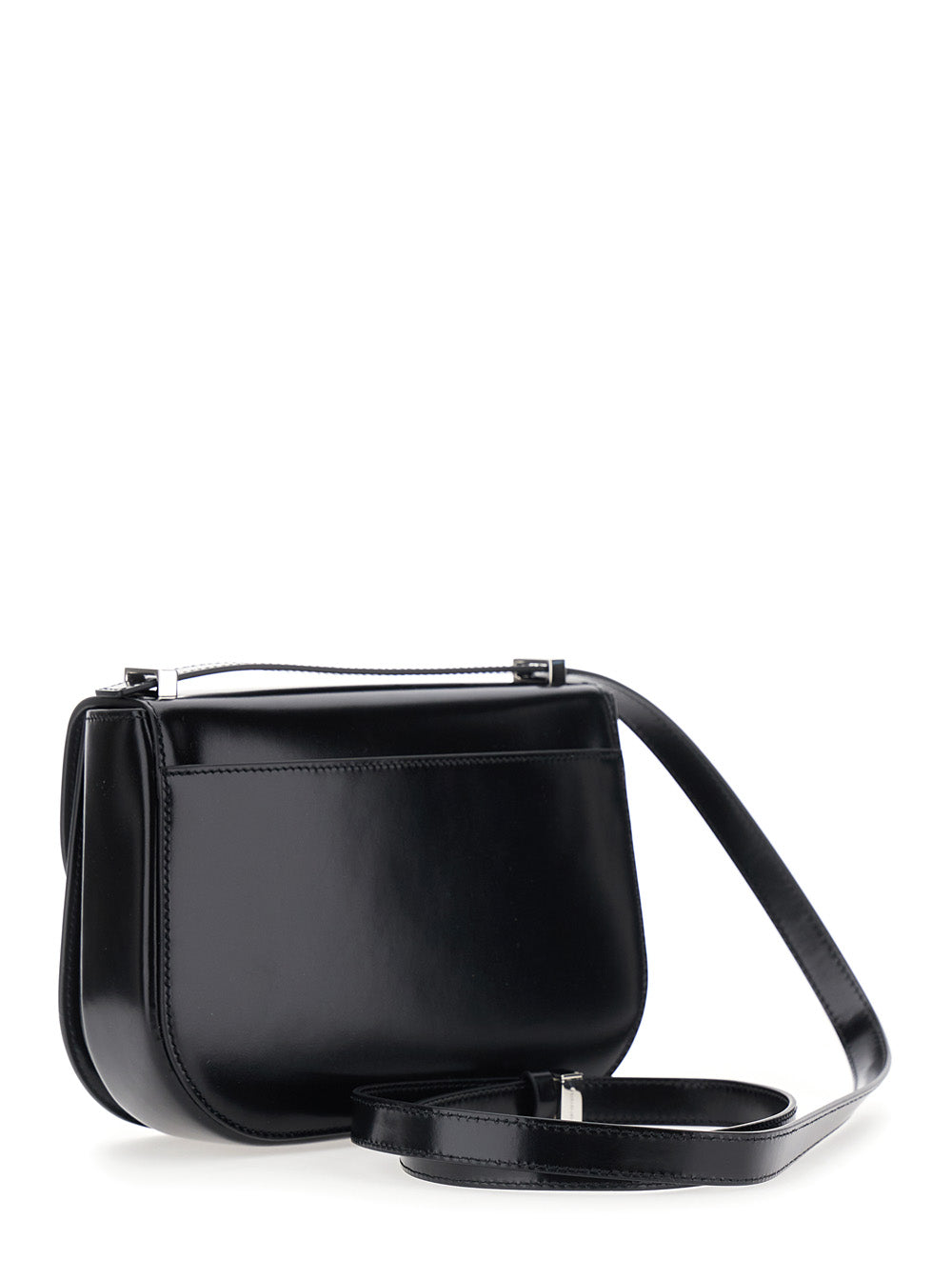 Ferragamo Women Black Crossbody Bag With Adjustable Strap And Gancini Plaque On Front In Leather For Women