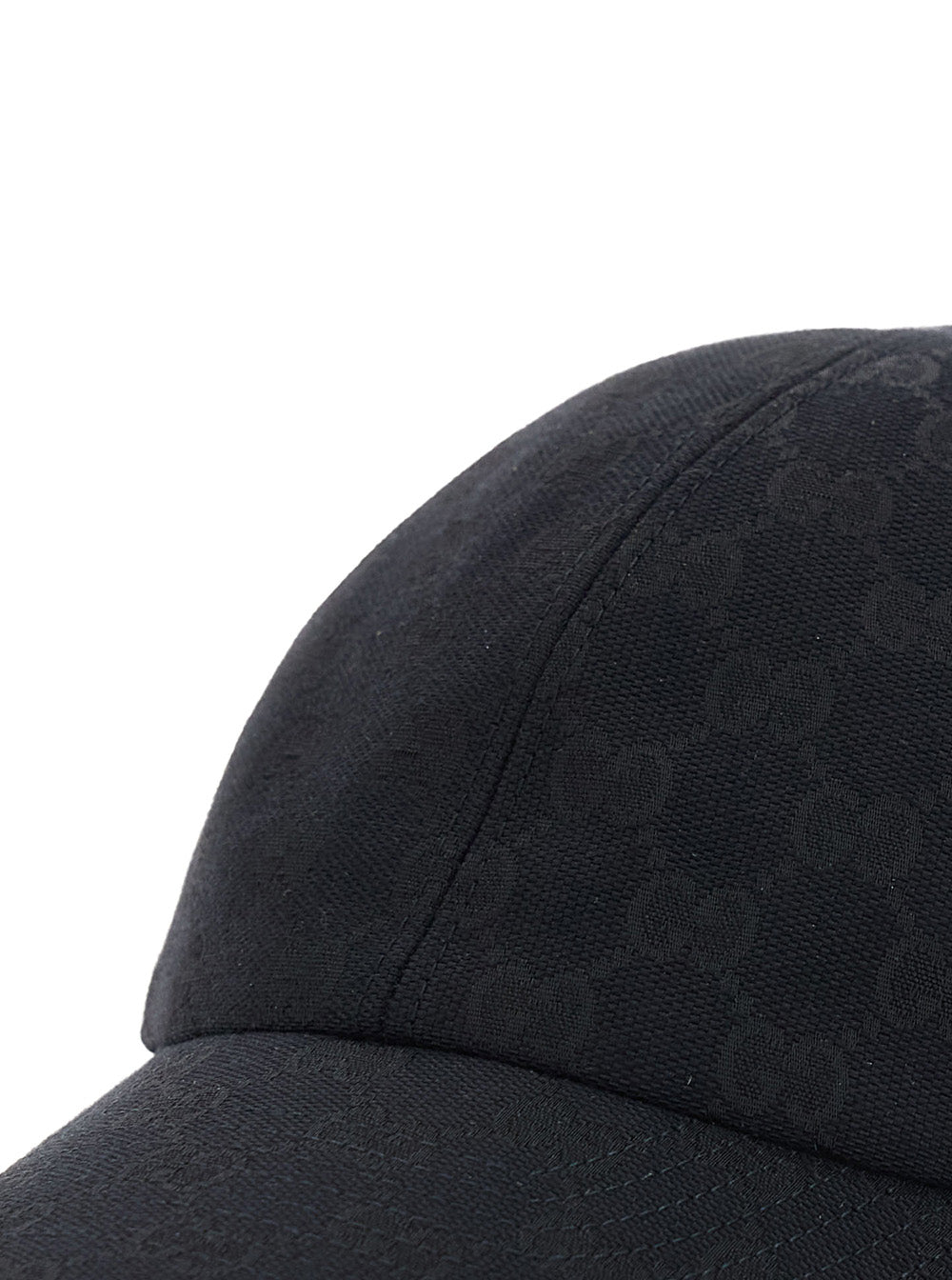 Gucci Men Black Baseball Cap With Web Detail On The Side In Gg Canvas For Men