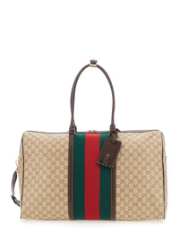 GUCCI Gucci Men Beige Handbag With Web Detail On The Side And Adjustable And Removable Shoulder Strap In Gg Canvas For Men