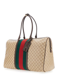 GUCCI Gucci Men Beige Handbag With Web Detail On The Side And Adjustable And Removable Shoulder Strap In Gg Canvas For Men