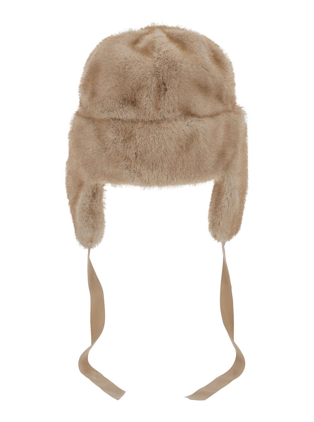 Leplain Women Beige Beanie With Adjustable Drawstring In Fur For Women