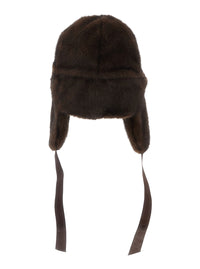 Leplain Women Brown Beanie With Adjustable Drawstring In Fur For Women