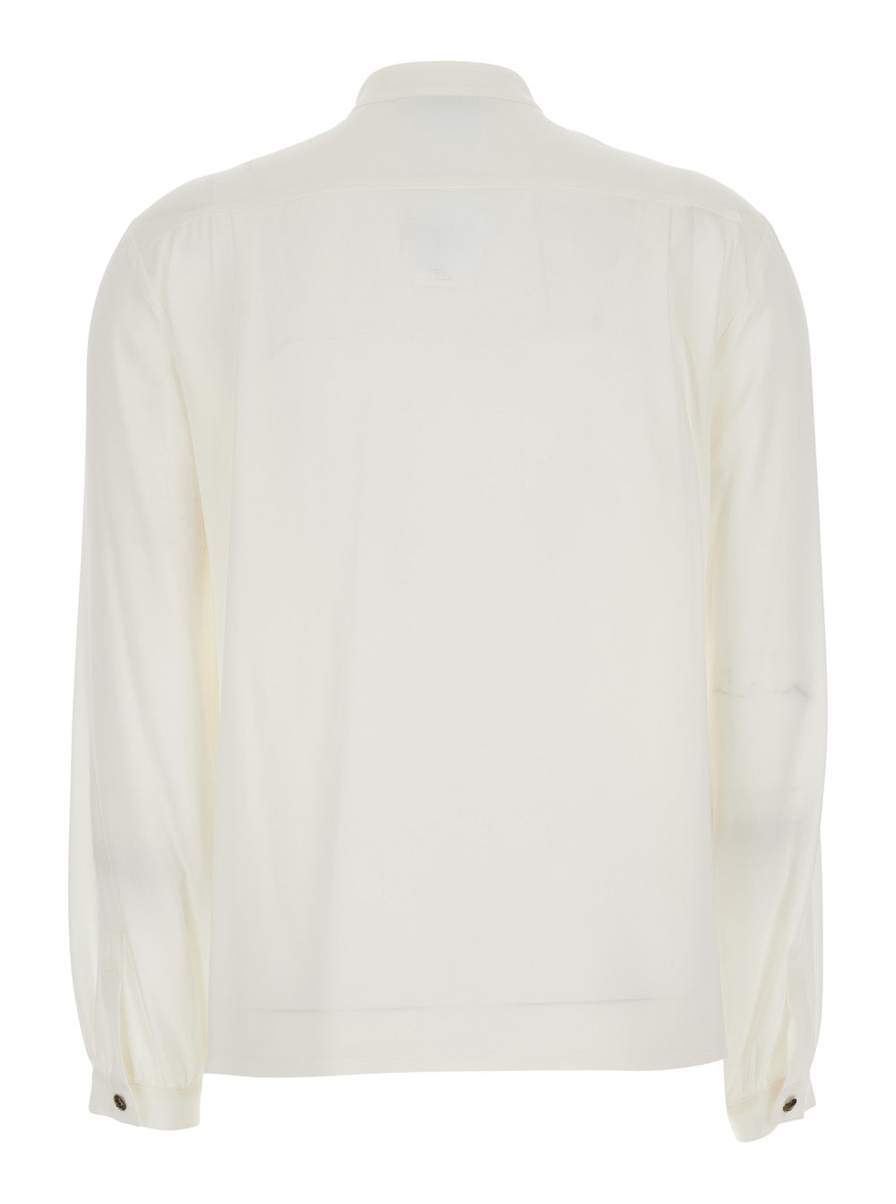 Max Mara Women White Shirt With Scarf Collar And Long Sleeves In Silk For Women