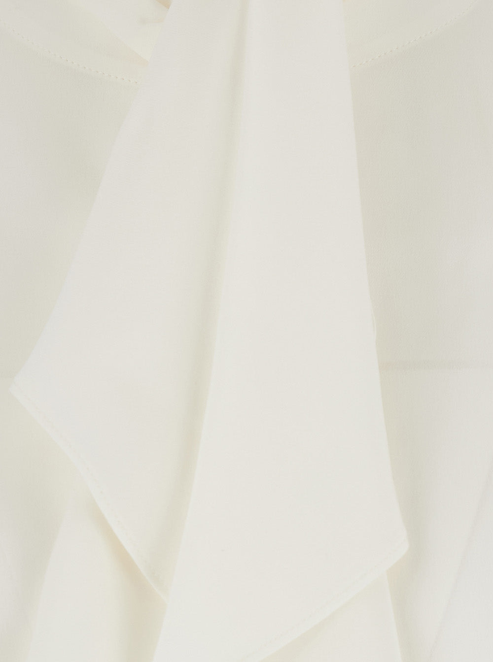 Max Mara Women White Shirt With Scarf Collar And Long Sleeves In Silk For Women