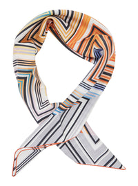 Missoni Women Multicolor Scarf With Logo Lettering And Stripe Motif In Silk For Women