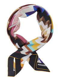 Missoni Women Multicolor Scarf With Logo Lettering And Striped Motif In Silk For Women