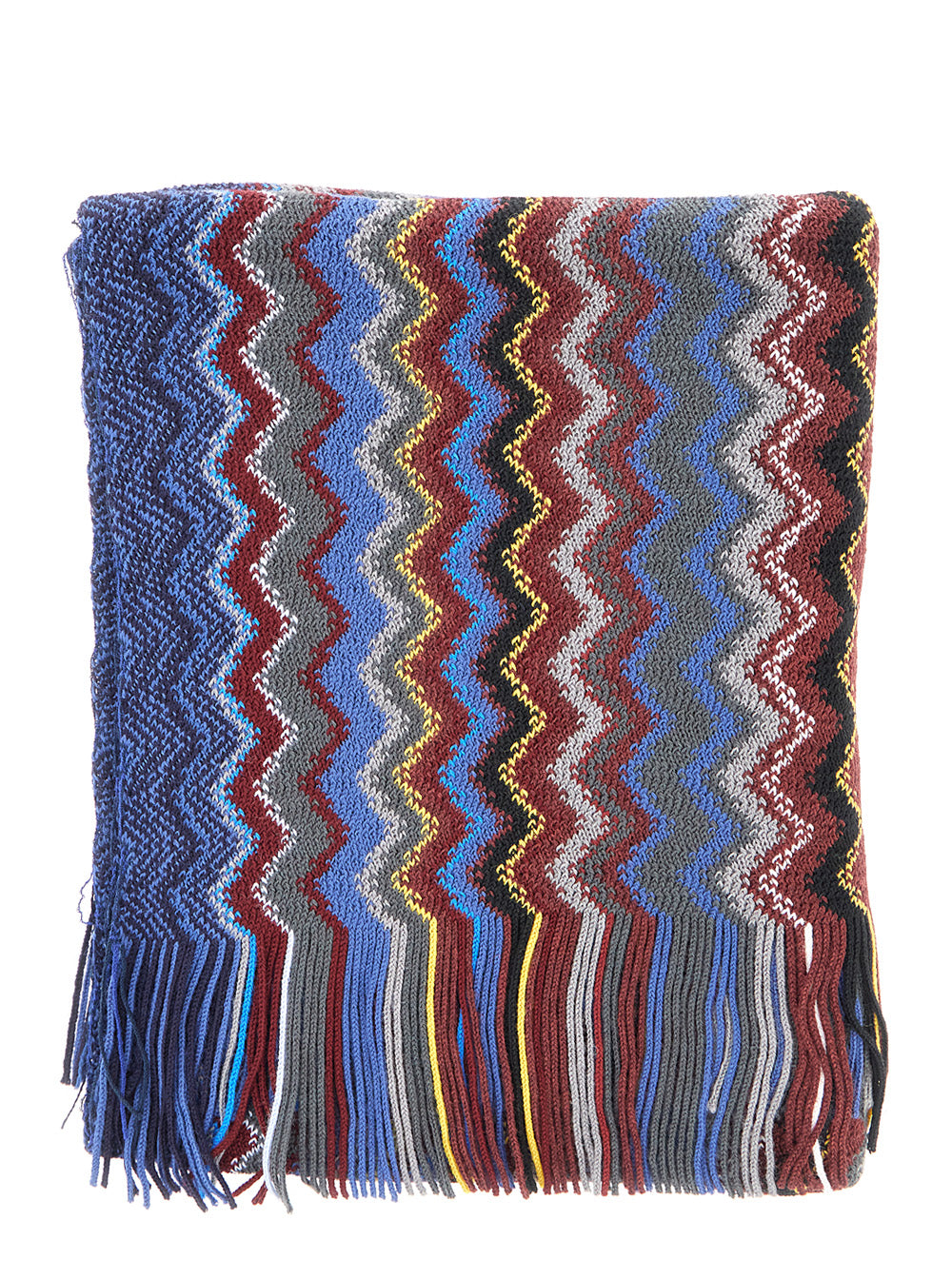 MISSONI Missoni Men Multicolor Scarf With All-Over Zig Zag Motif And Fringed Edge In Wool And Fabric Blend For Men