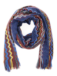 MISSONI Missoni Men Multicolor Scarf With All-Over Zig Zag Motif And Fringed Edge In Wool And Fabric Blend For Men