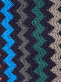 Missoni Men Multicolor Scarf With All-Over Zig Zag Motif And Fringed Edge In Wool And Fabric Blend For Men