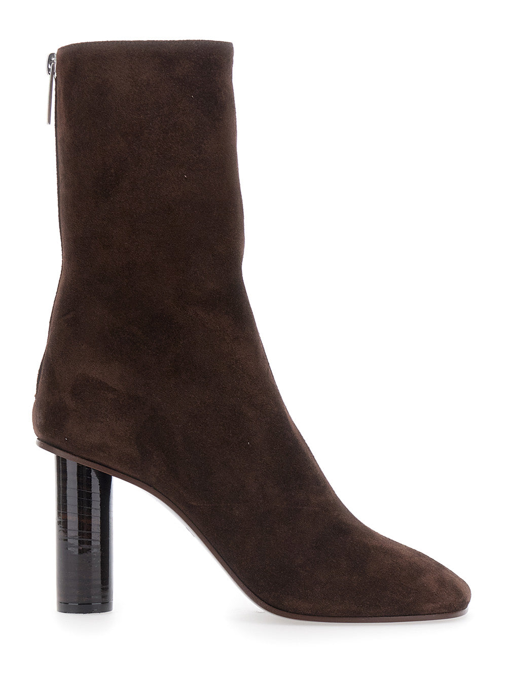 Paris Texas Women 'Alice' Brown High-Heeled Ankle Boots With Zip Closure In Suede For Women