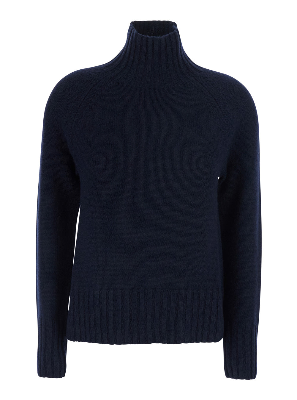 'S Maxmara Women 'Mantova' Blue Sweater With High Collar And Long Sleeves In Wool And Cashmere For Women