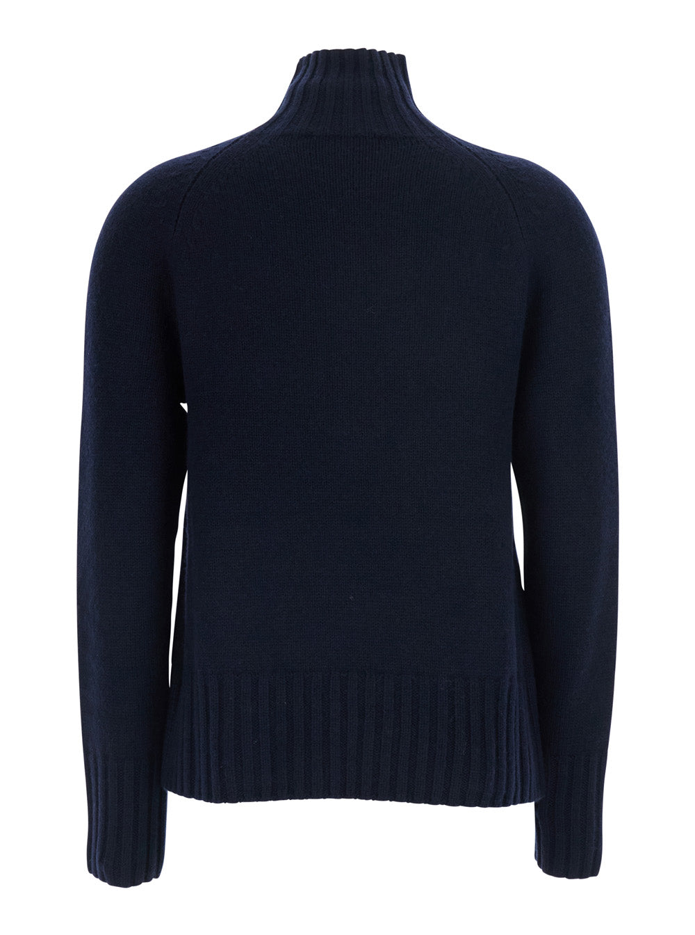 'S Maxmara Women 'Mantova' Blue Sweater With High Collar And Long Sleeves In Wool And Cashmere For Women