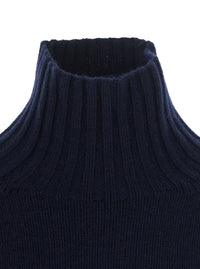 'S Maxmara Women 'Mantova' Blue Sweater With High Collar And Long Sleeves In Wool And Cashmere For Women
