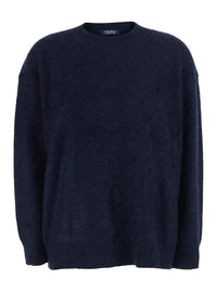 'S Maxmara Women 'Maria' Blue Sweater With Removable Scarf And Brushed Effect In Wool For Women