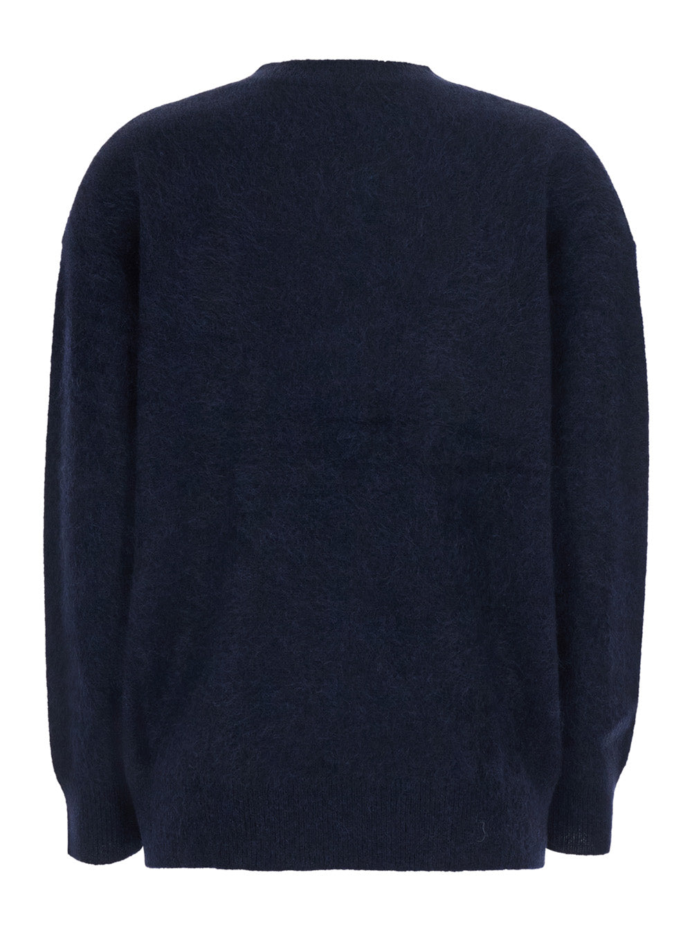 'S Maxmara Women 'Maria' Blue Sweater With Removable Scarf And Brushed Effect In Wool For Women