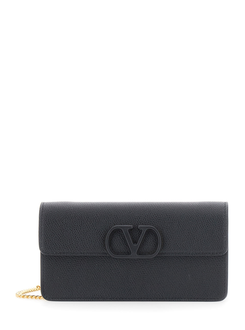 VALENTINO GARAVANI Valentino Garavani Women Black Mini Bag With Chain Strap And Vlogo Plaque On The Front In Leather For Women