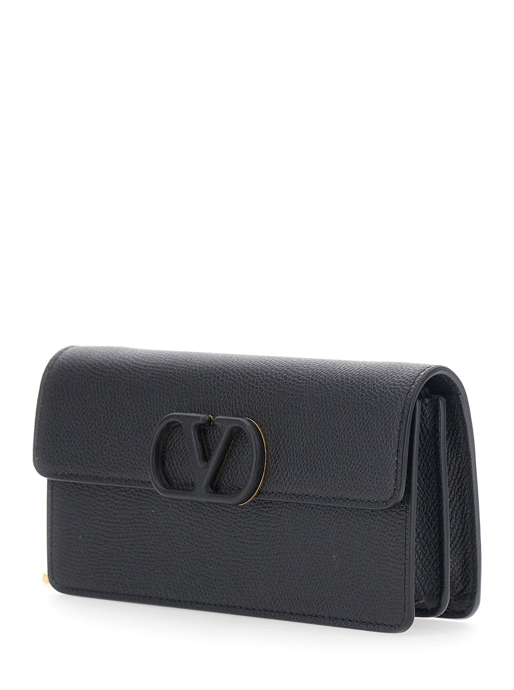 VALENTINO GARAVANI Valentino Garavani Women Black Mini Bag With Chain Strap And Vlogo Plaque On The Front In Leather For Women