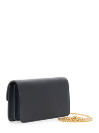 VALENTINO GARAVANI Valentino Garavani Women Black Mini Bag With Chain Strap And Vlogo Plaque On The Front In Leather For Women