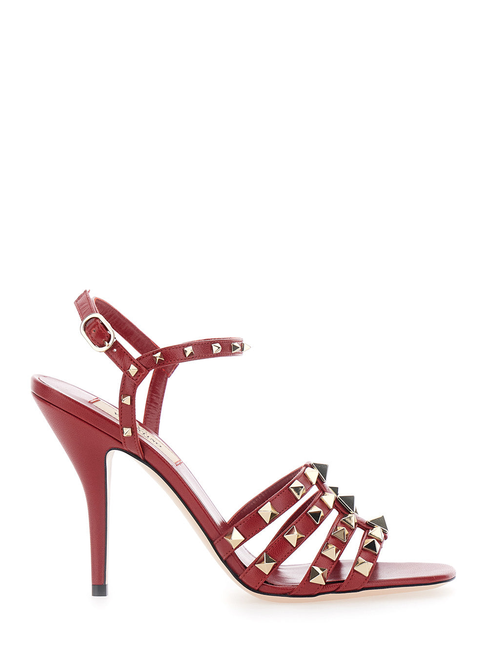 Valentino Garavani Women Red Slingback Sandals With High Stiletto Heel And Rockstud Decoration For Women