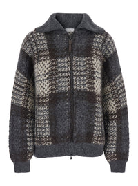 Brunello Cucinelli Women Multicolor Jacket With Folded High Collar And Dropped Shoulders In Wool Blend For Women