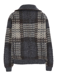 Brunello Cucinelli Women Multicolor Jacket With Folded High Collar And Dropped Shoulders In Wool Blend For Women
