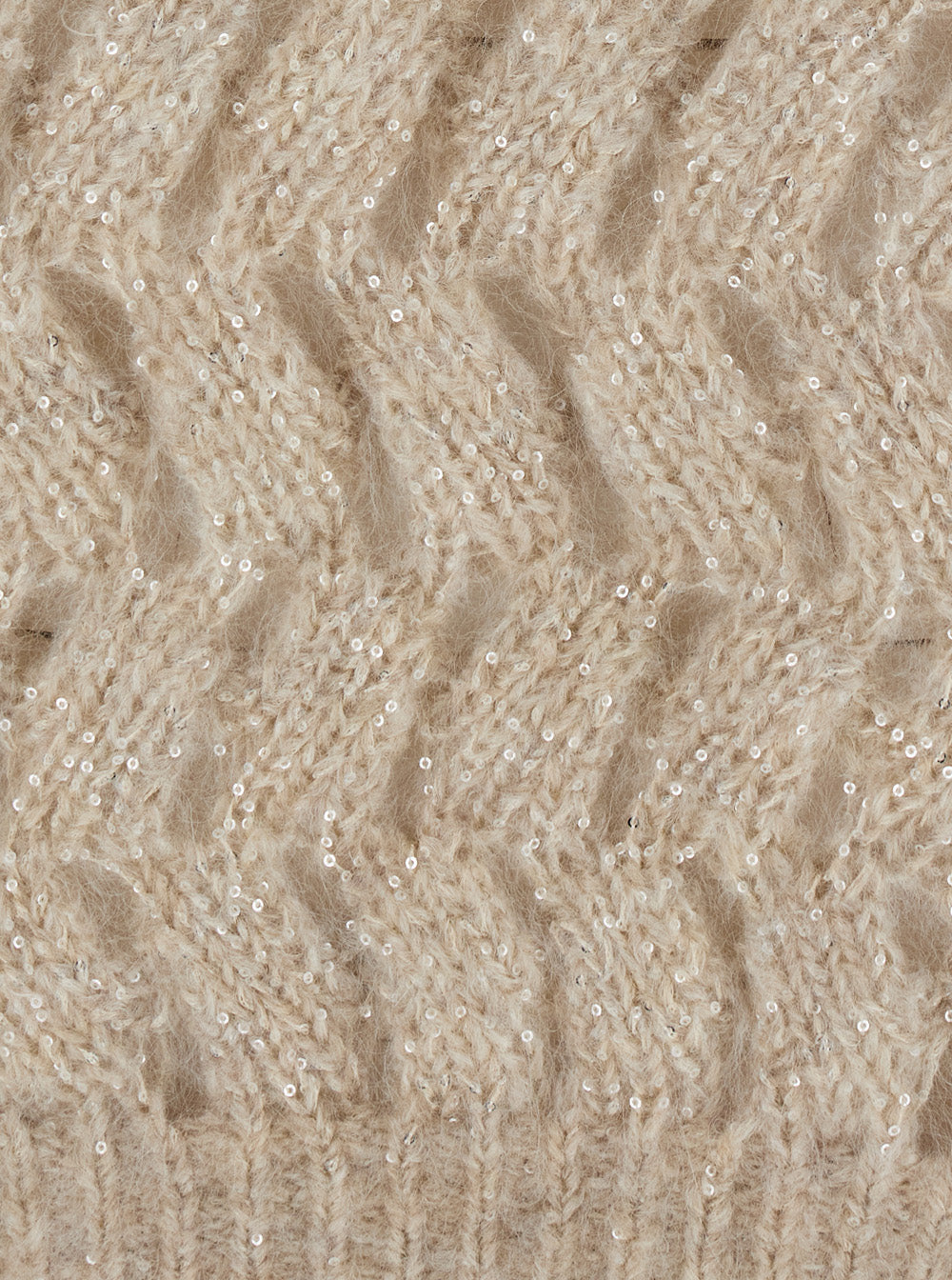 Brunello Cucinelli Women White Crewneck Sweater With Cable Knit Design In Blend Wool For Women