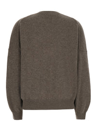 Lisa Yang Women 'Veira' Brown Sweater With Dropped Shoulders And Ribbed Details In Cashmere Women