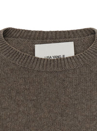 Lisa Yang Women 'Veira' Brown Sweater With Dropped Shoulders And Ribbed Details In Cashmere Women