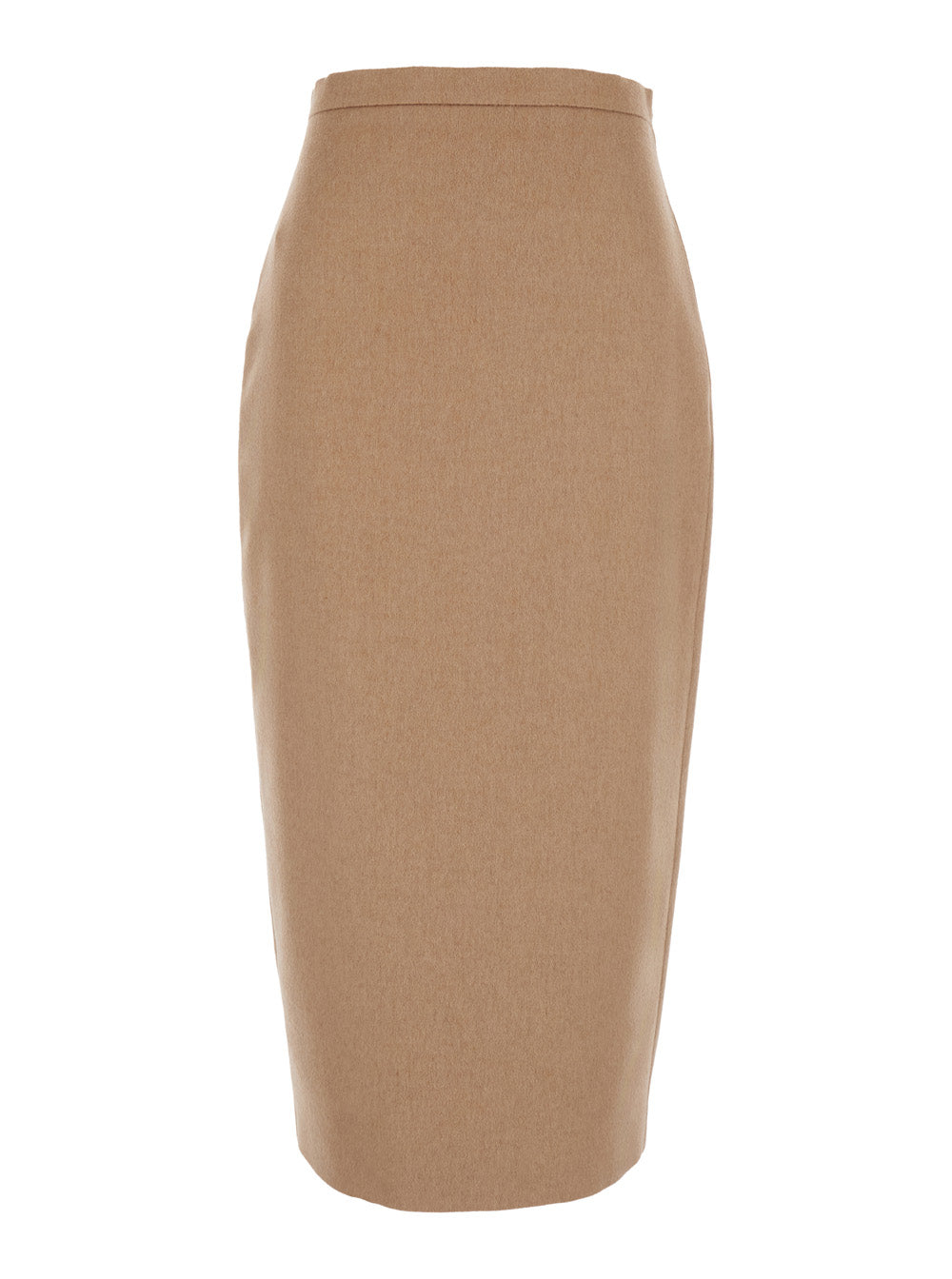 Max Mara Women Beige Skirt With Slit And Back Closure In Wool For Women