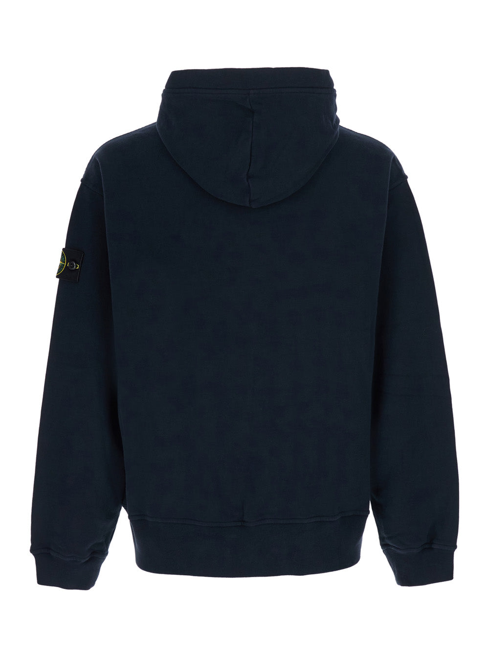 Stone Island Men Blue Sweatshirt With Fixed Hood And Logo Patch On The Sleeve In Cotton For Men