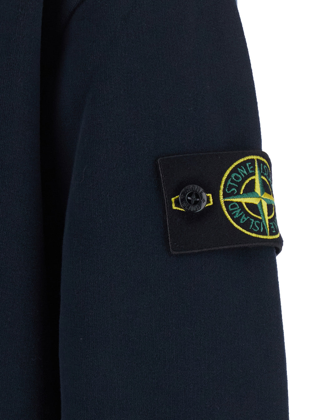 Stone Island Men Blue Sweatshirt With Fixed Hood And Logo Patch On The Sleeve In Cotton For Men