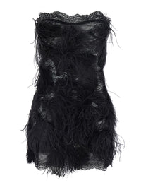 The Attico Women Embroidered Ostrich Feathers On Lace