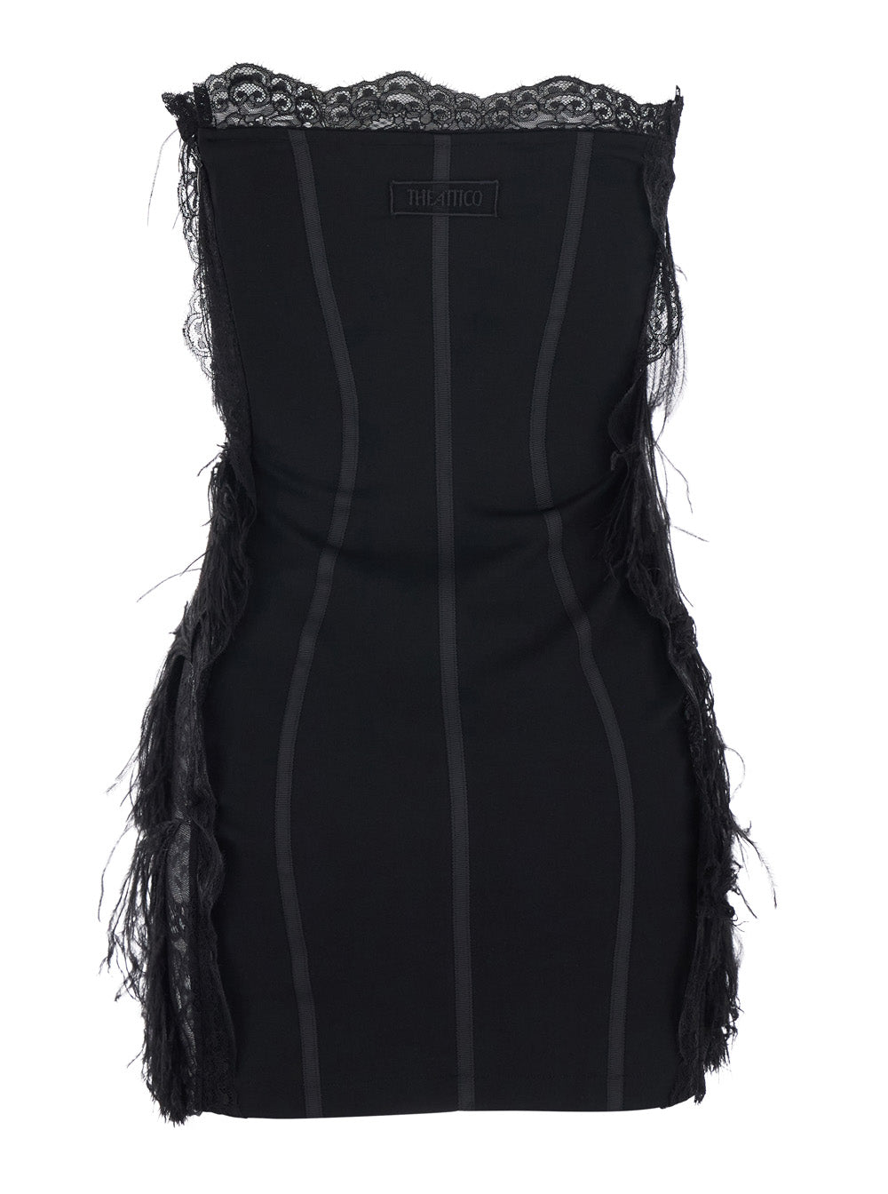 The Attico Women Embroidered Ostrich Feathers On Lace