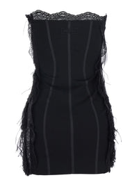 The Attico Women Embroidered Ostrich Feathers On Lace