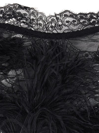 The Attico Women Embroidered Ostrich Feathers On Lace