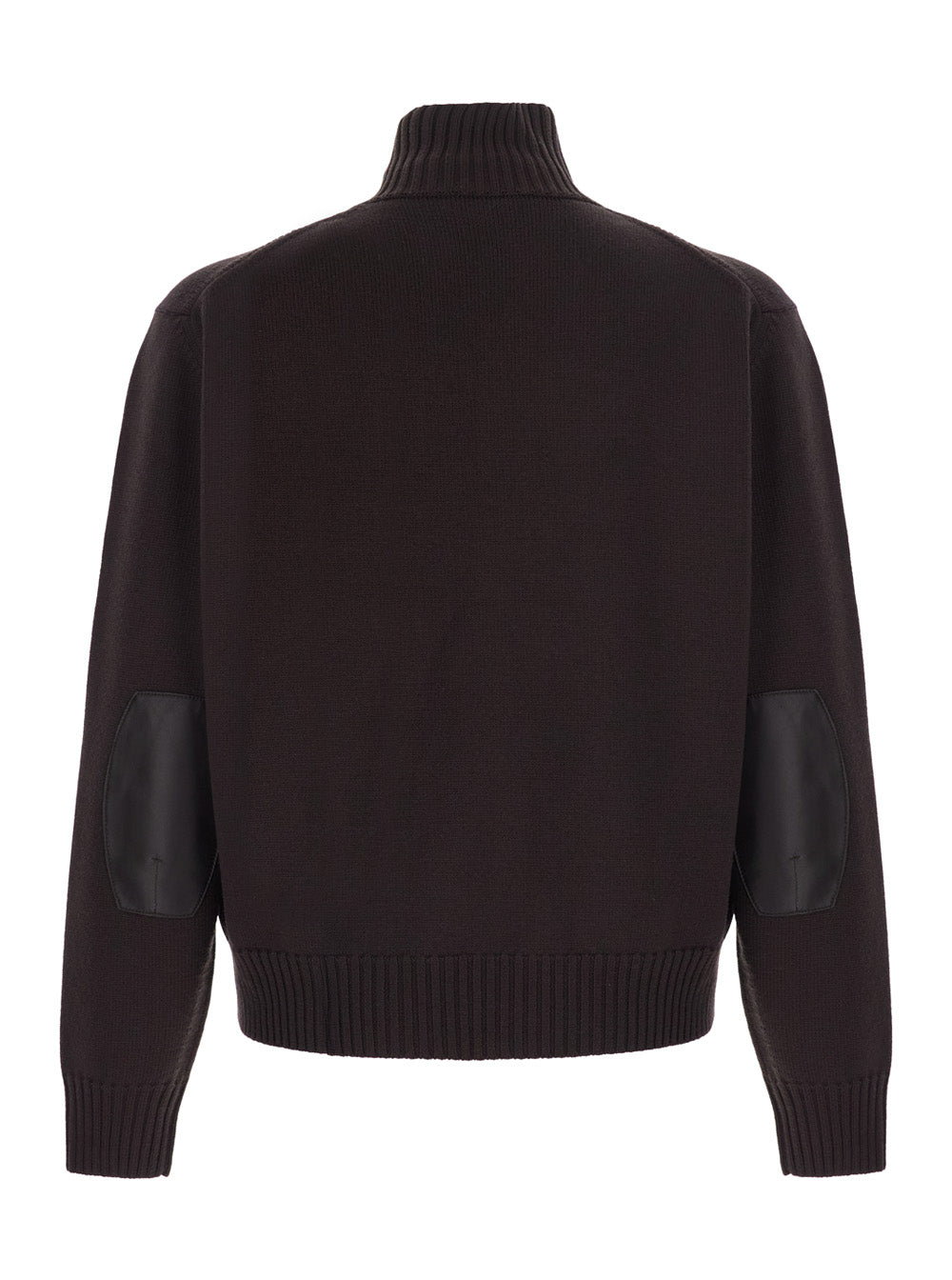 Tom Ford Men Brown Sweater With High Collar And Ribbed Design In Cotton Blend For Men