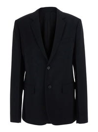 Fendi Women Black Jacket With Notched Revers In Wool And Mohair For Women