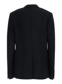 Fendi Women Black Jacket With Notched Revers In Wool And Mohair For Women