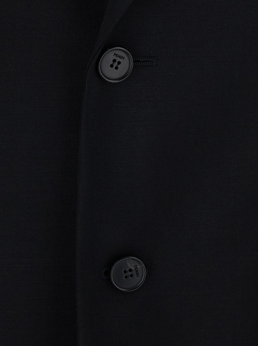 Fendi Women Black Jacket With Notched Revers In Wool And Mohair For Women