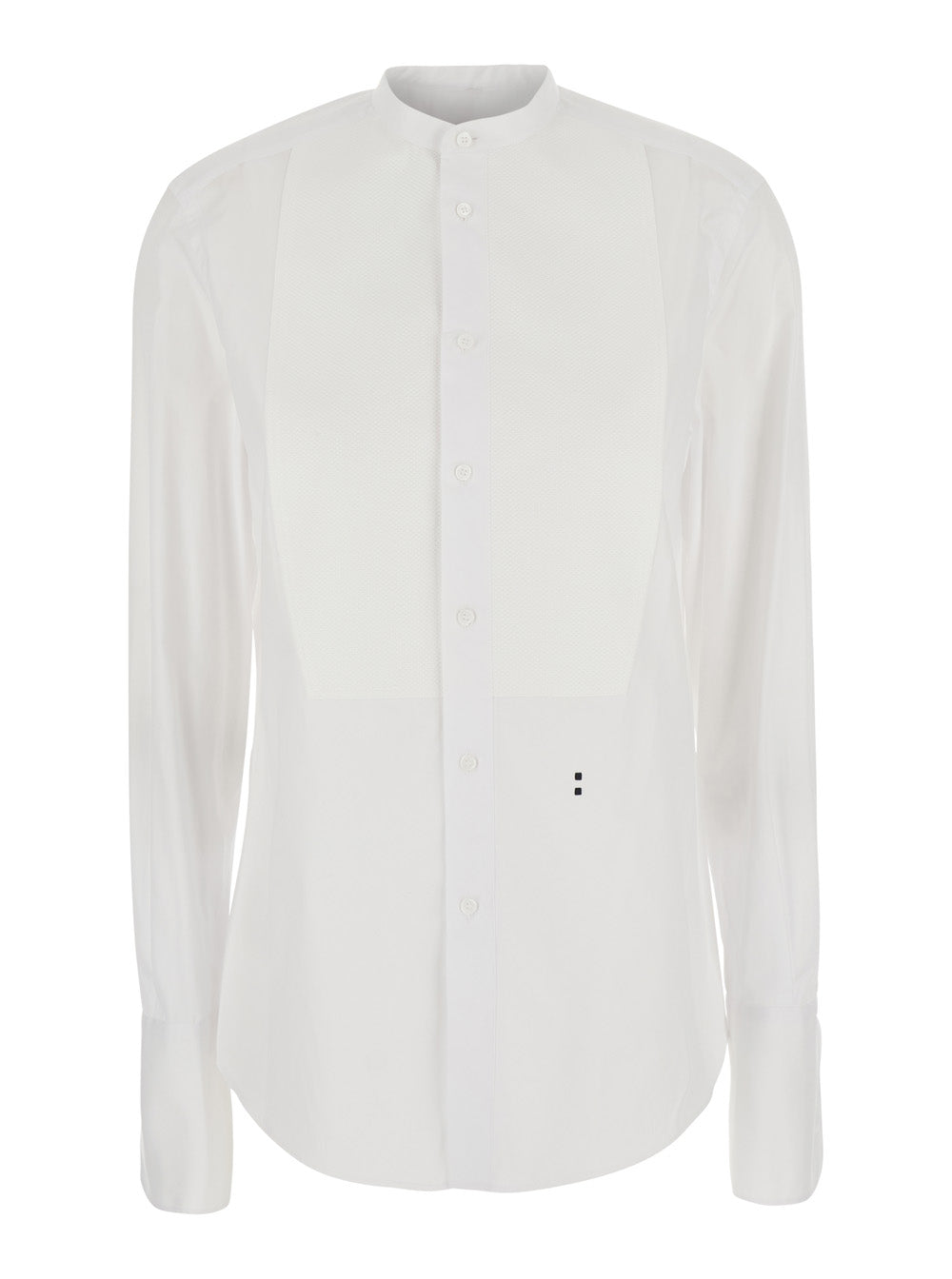Fendi Women White Shirt With Mandarin Collar In Cotton Poplin For Women