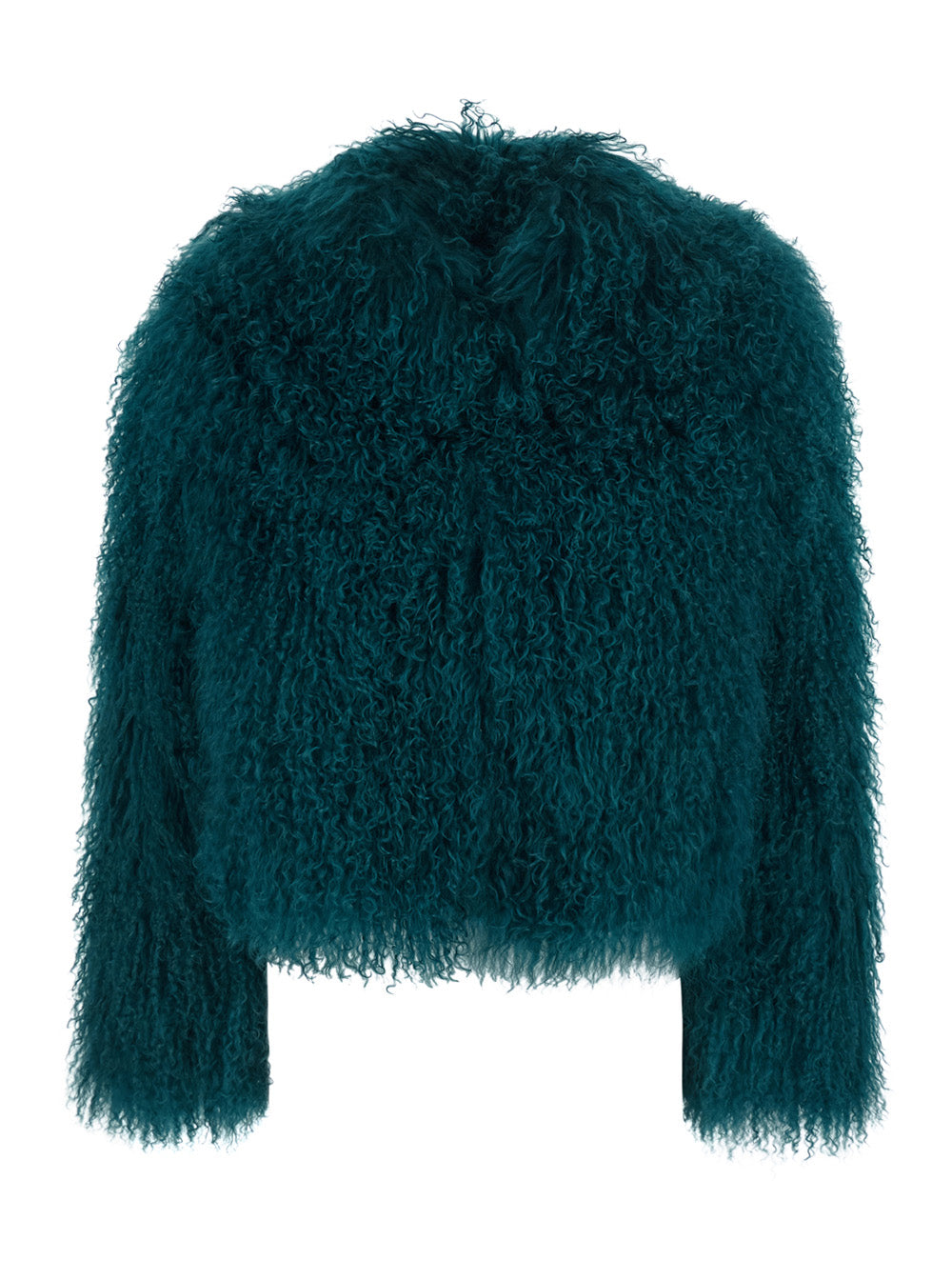 Leplain Women Petrol Blue Short Jacket With Hidden Closure On The Front In Fur For Women